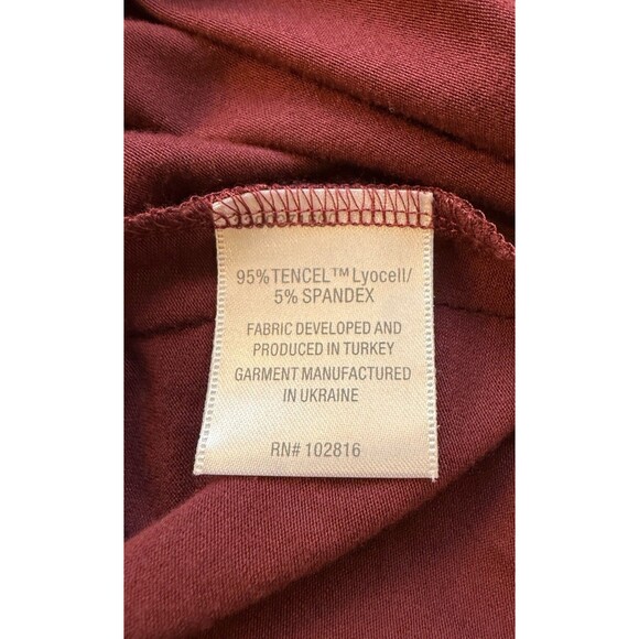 Garnet Hill Peasant Top Womens Size Small Wine Red Floral 3/4 Sleeve Shirt - Picture 5 of 9